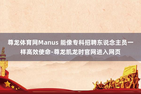 尊龙体育网Manus 能像专科招聘东说念主员一样高效使命-尊龙凯龙时官网进入网页
