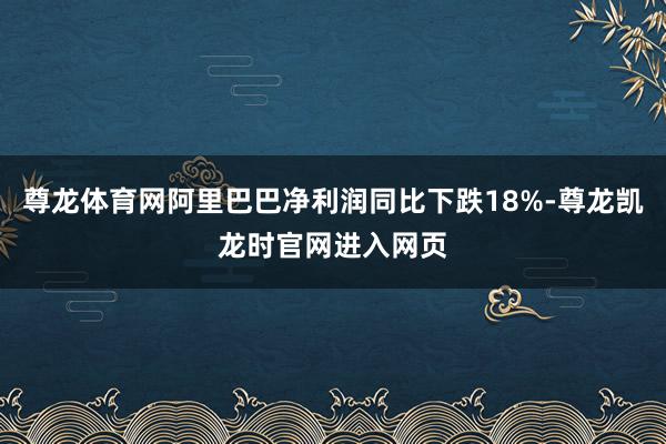 尊龙体育网阿里巴巴净利润同比下跌18%-尊龙凯龙时官网进入网页